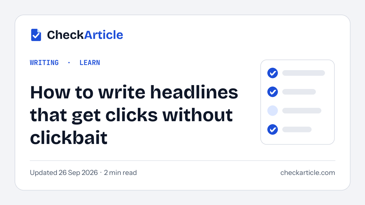 How to write headlines that get clicks without clickbait